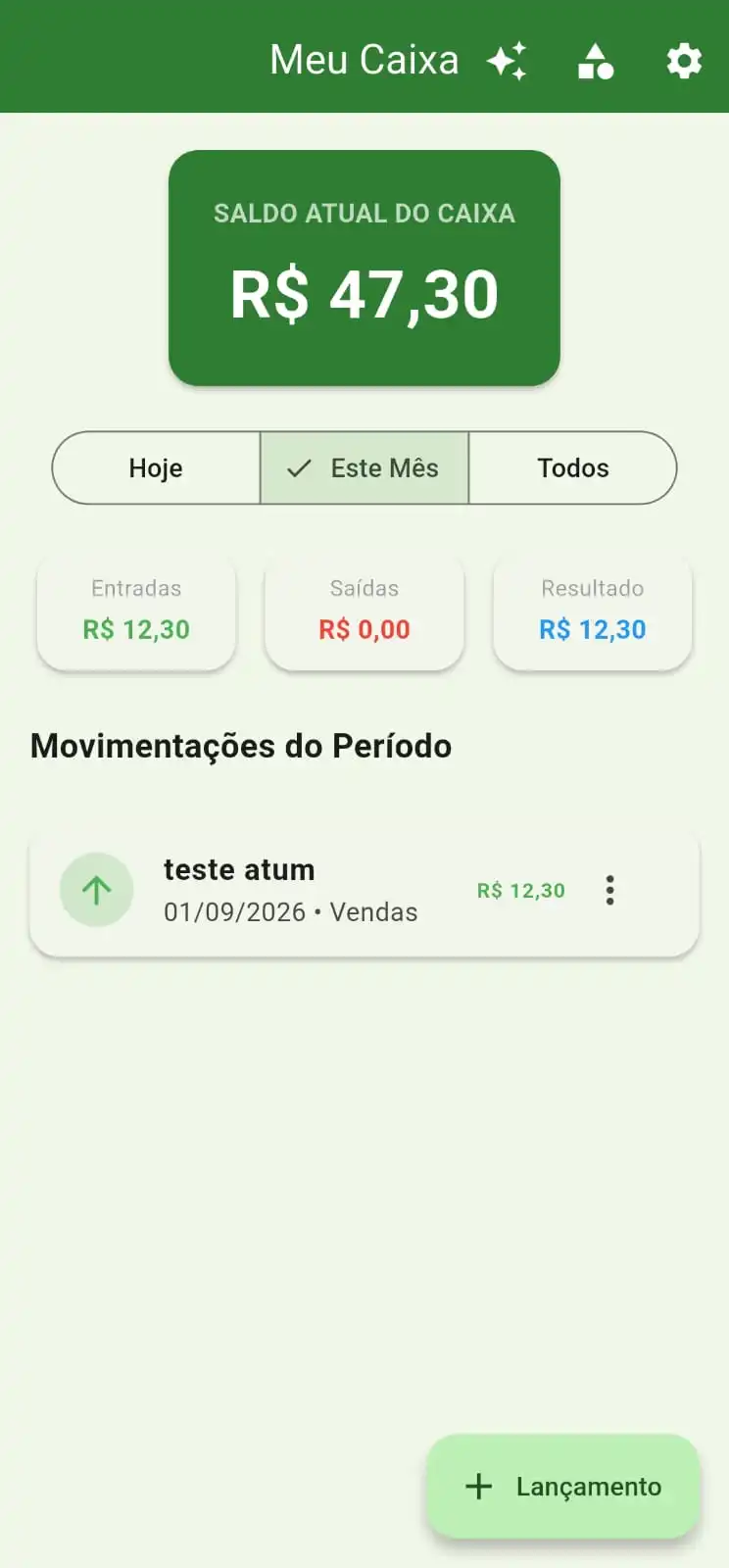 Aplicativo Caixa Hoje para controle financeiro, fechamento de caixa e suprimentos no celular e PC